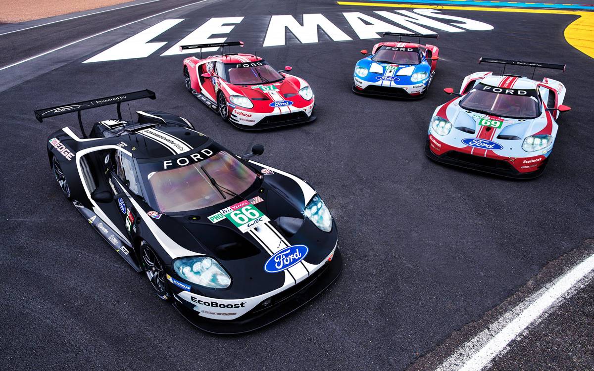 Decoración retro para los Ford GT en las 24 Horas de Le Mans