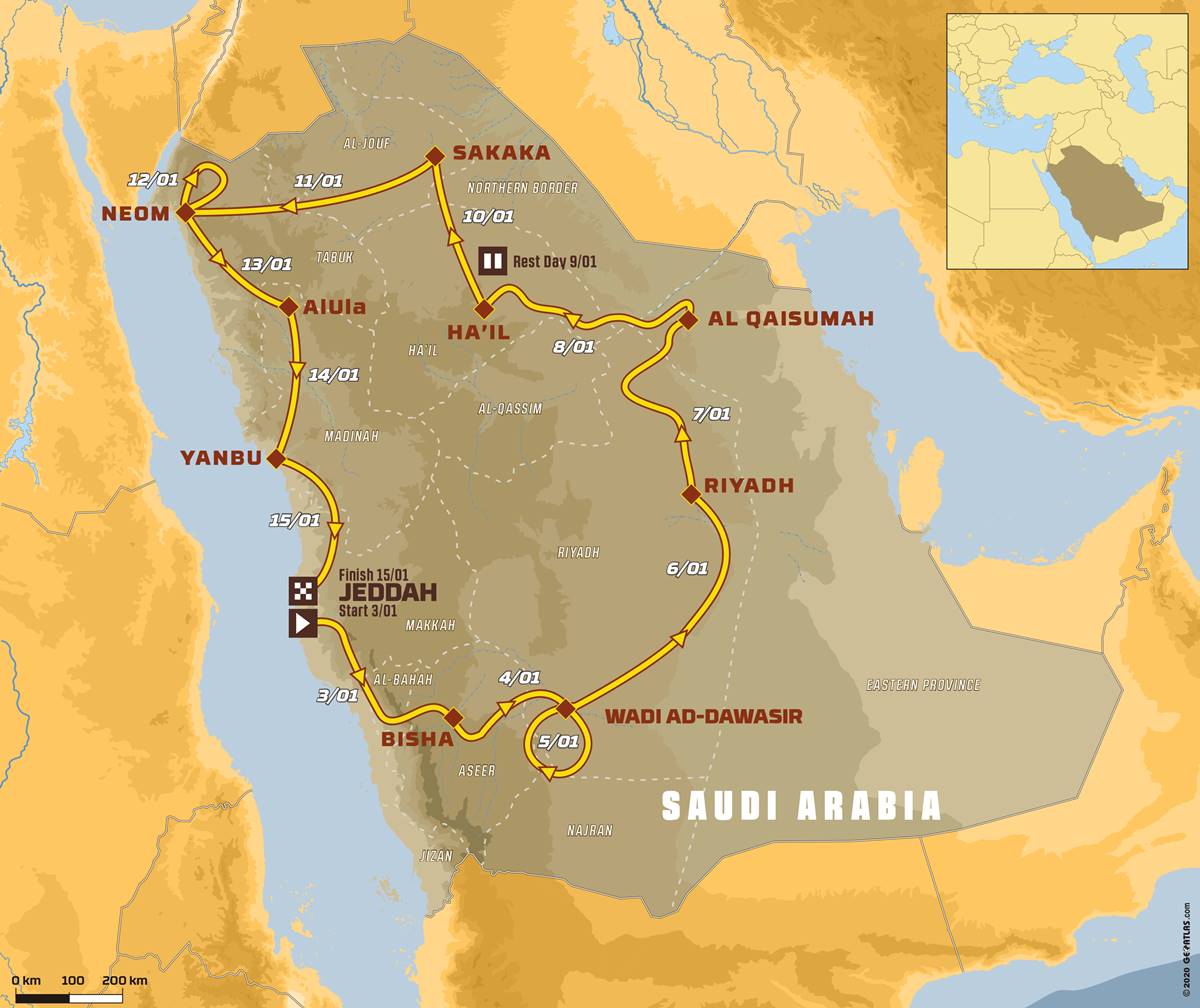 Dakar 2021 ruta modificada