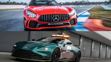 Mercedes y Aston Martin safety cars