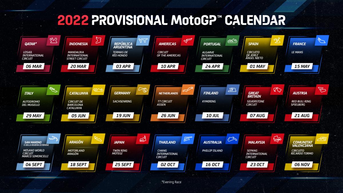 Calendario MotoGP 2022