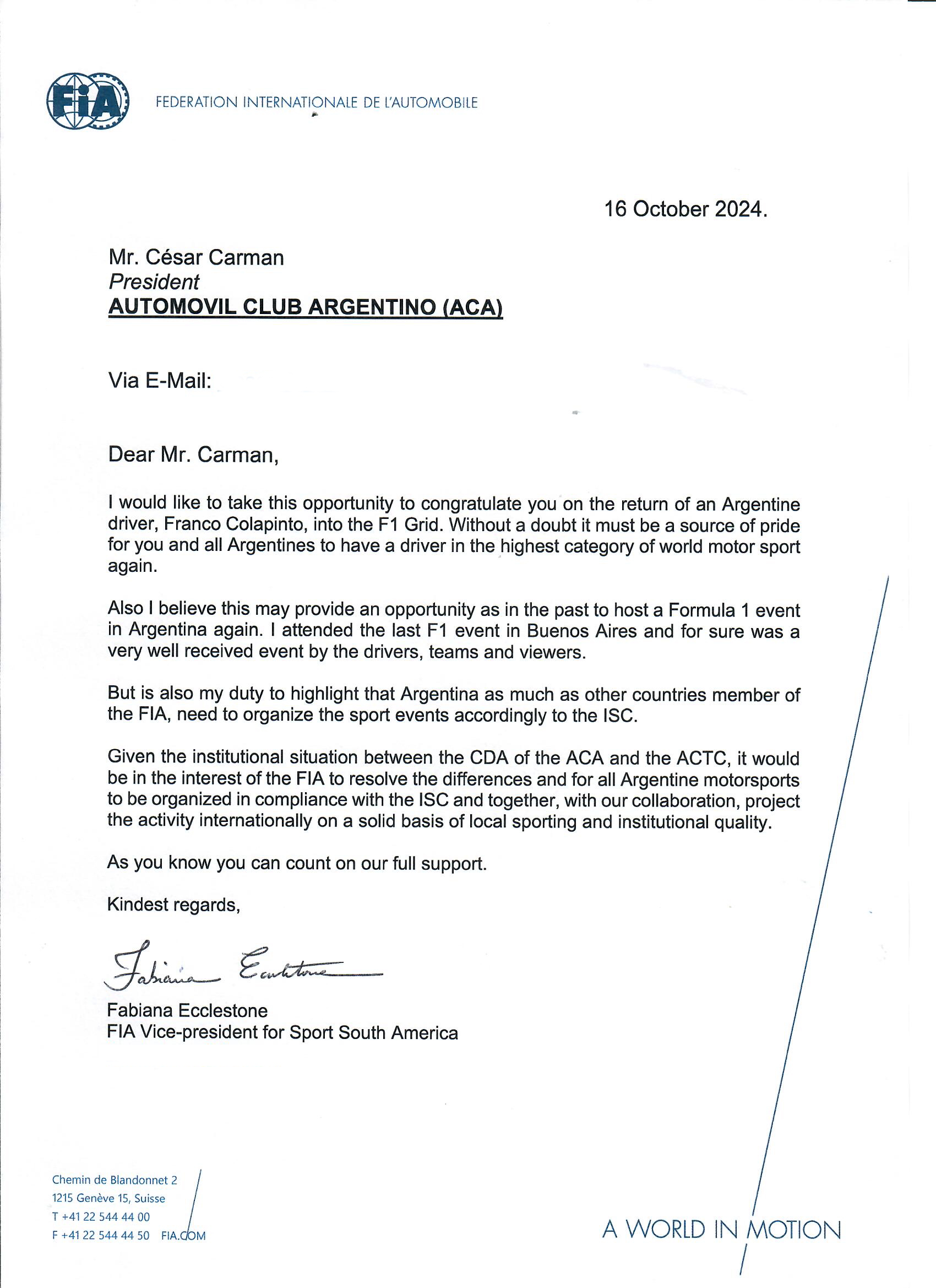 Carta FIA