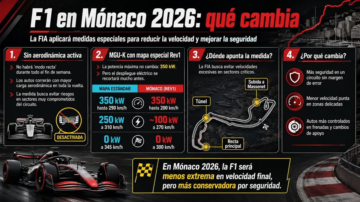 cambios técnicos fórmula 1 en monaco